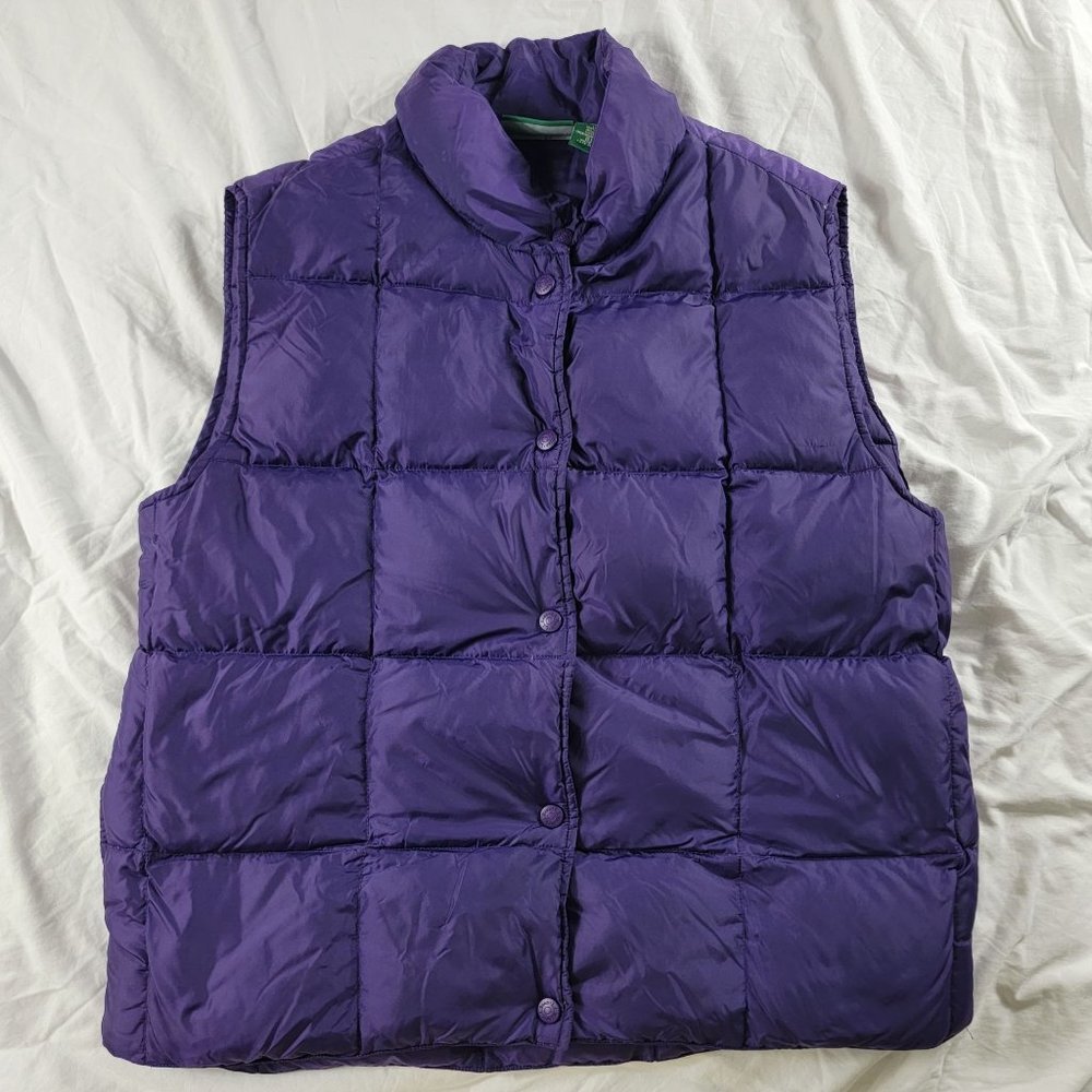 LL Bean Purple Goose Down Womens Vest Puffer Vest Casual Outdoors Lightweight